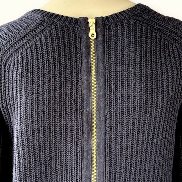 Ann Taylor Merino Wool Blend Long Sleeve V Neck Rib Tunic Sweater Size M Black - Picture 9 of 13